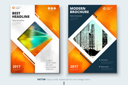 Corporate business annual report cover, brochure or flyer design. Leaflet presentation. Catalog with Abstract geometric background. Modern publication poster magazine, layout, template.のイラスト素材