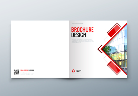 Square Brochure design. Corporate business template for rectangle brochure, report, catalog, magazine. Corporate Business Annual Report Cover, brochure or flyer design.のイラスト素材