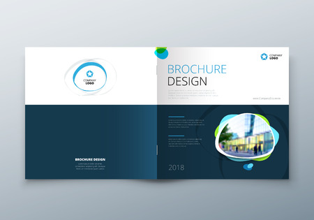 Brochure template layout design. Corporate business annual report, catalog, magazine, flyer mockup. Creative modern bright conceptの写真素材