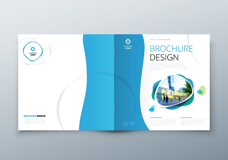 Square Brochure design. Corporate business template for rectangle brochure, report, catalog, magazine. Corporate Business Annual Report Cover, brochure or flyer design.の写真素材
