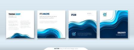 Paper cut background concept Paper carve blue abstract background for card banner brochure flyer design in digital medicine technologyのイラスト素材