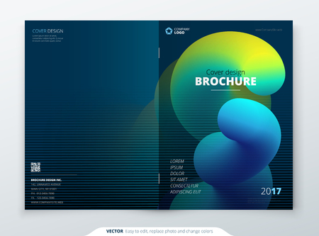 Liquid Brochure Cover. Template for brochure, report, poster, magazine, etc. Modern liquid or fluid abstract.のイラスト素材