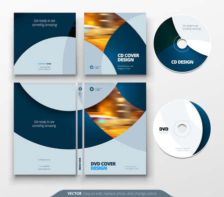CD envelope, DVD case design. Business template for CD envelope and DVD disc caseのイラスト素材