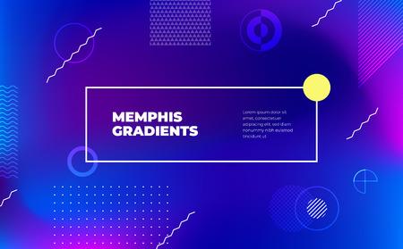 Memphis abstract color background design. Fluid gradient shapes composition. Eps10 vectorのイラスト素材