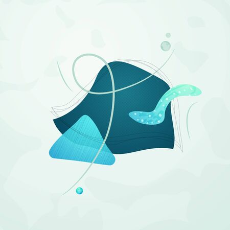 Creative minimalist hand drawn abstract illustration. Modern abstract shapes in contemporary style for social banner background, stories post, postcard, flyer or brochure design.のイラスト素材