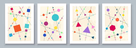Abstract geometric pattern background. Background circles, triangles and square. Use for modern...