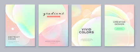 Fluid Abstract Gradient Background Cover Design. Modern Style Poster, Brochure or Flyer with Pastel...