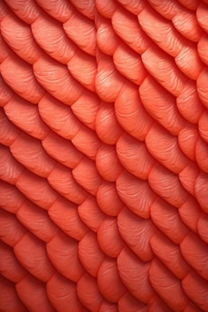 Abstract background of red fabric, close-up, 3d renderの素材