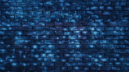 Blue brick wall texture background. Dark blue brick wall texture background.の素材