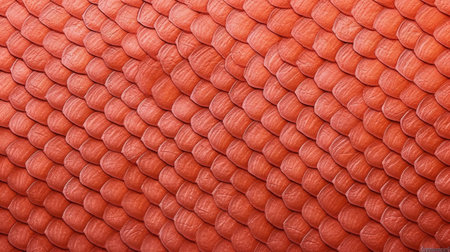 Thai temple roof texture background. Close up of red ceramic roofの素材