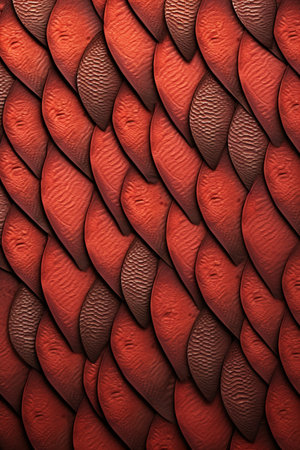 3D rendering of abstract embossed fractal on leather backgroundの素材