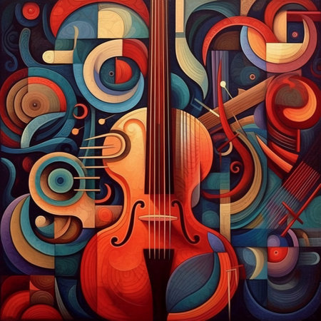 Musical abstract background with cello, violoncello, violin and musical notesの素材