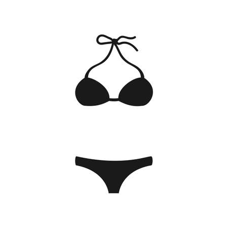 Swimsuit icon Vector. Flat icon Swimsuit. Flat vector illustration for web and mobile. Vector Swimsuit icon graphic. Vector icon isolated on white background. Swimsuit vector icon in black.のイラスト素材