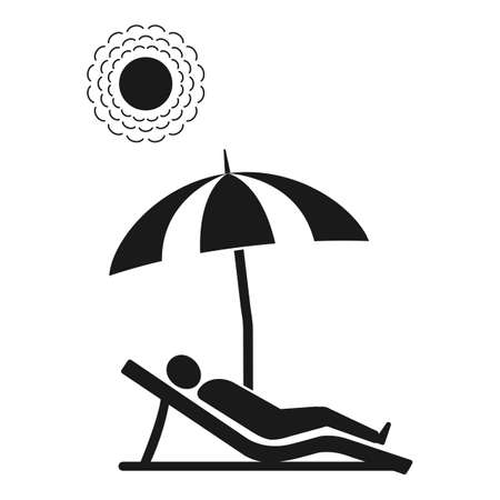 Beach chair icon - beach chaise longueの写真素材
