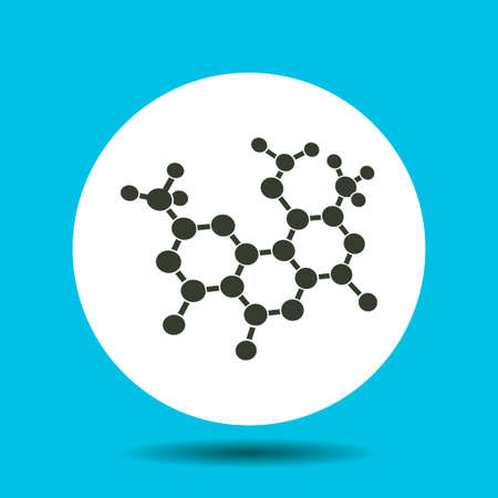 Molecular structure icon. Molecular structure vector isolated. Flat vector illustration in black.のイラスト素材