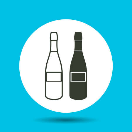 Bottle of wine icon. Bottle of wine vector isolated.のイラスト素材