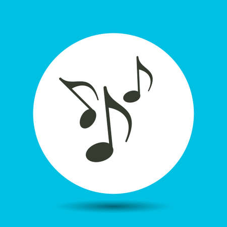 Music notes icon. Music notes vector isolated. Flat vector illustration in black.のイラスト素材