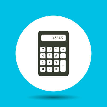 Calculator icon. Calculator vector isolated. Flat vector illustration in black.のイラスト素材
