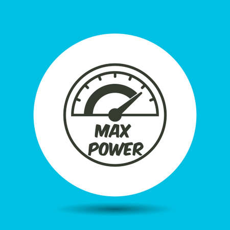 Tachometer, speedometer and indicator icon. Tachometer, speedometer and indicator vector isolated. Flat vector illustration in black.のイラスト素材