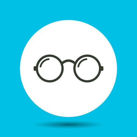 Round glasses icon. Round glasses vector isolated. Flat vector illustration in black.のイラスト素材