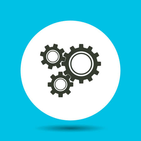 Gears icon. Gears vector isolated. Flat vector illustration in black. EPSのイラスト素材