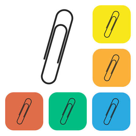 Paper clip icon. Flat isolated vector illustration on a white background.のイラスト素材