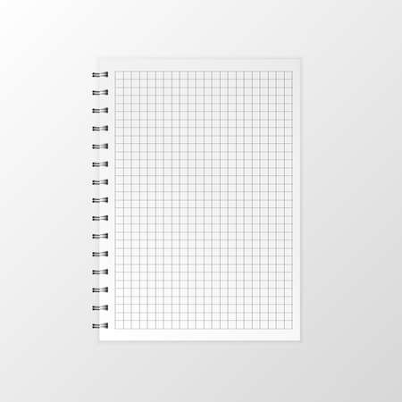 Blank realistic vector notebook. Flat vector illustration spiral notepad on a white background.のイラスト素材