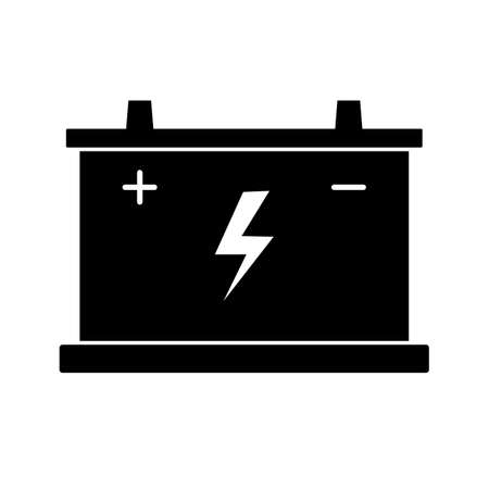 Car battery icon. Flat vector illustration on white background.のイラスト素材