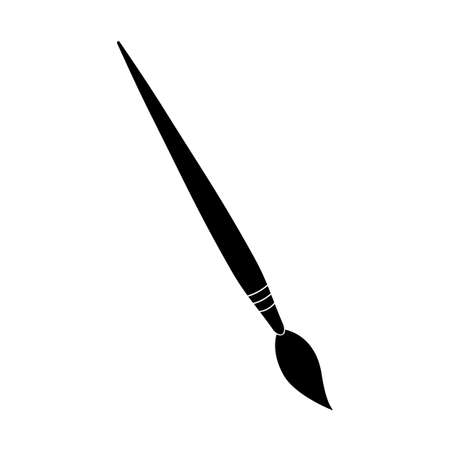 Paint brush icon. Flat vector illustration brush stroke on white background.のイラスト素材