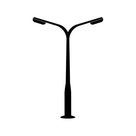Street lamp icon. Flat vector illustration lamppost single on white backgroundのイラスト素材