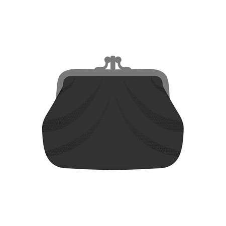 Realistic Black Leather Wallet retro style icon. Vector illustrationのイラスト素材
