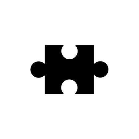 Jigsaw puzzle piece icon. Flat vector illustration on white background.のイラスト素材