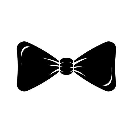 Black bow-tie icon. vector illustration tuxedo butterfly on white background.のイラスト素材