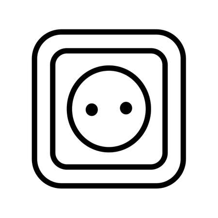Socket icon. Flat vector illustration in blackのイラスト素材
