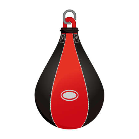 Boxing punching bag. Vector illustration isolated on white background.のイラスト素材