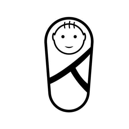 Vector Illustration of Baby sleeping. little wrapped babyのイラスト素材