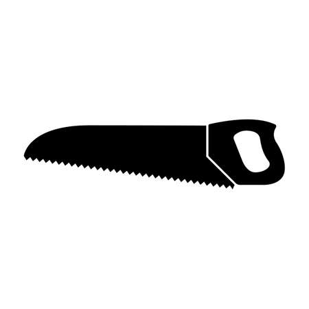hand saw icon in black. wood hacksaw  illustrationのイラスト素材