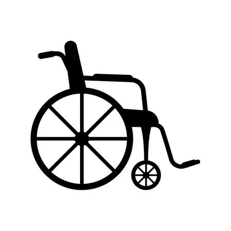 Wheelchair icon. Vector illustration of a medical chair on wheelsのイラスト素材
