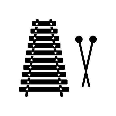 Xylophone icon. Childrens funny musical percussion instrumentのイラスト素材