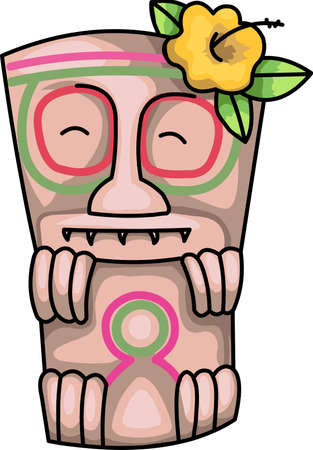 This tiki image from Great Notions to remember your vacation.のイラスト素材