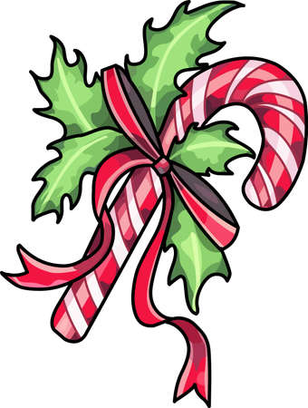 Send holiday cheers with this beautiful Christmas candy cane.  のイラスト素材