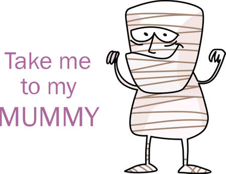 This trick or treat mummy is here to wish you a happy Halloween.  Buy this as a special treat.  Your friends will love it!のイラスト素材