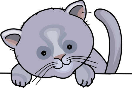 Kittens love to play and hide.  Give this design to a new kitten owner.  She will love it!のイラスト素材