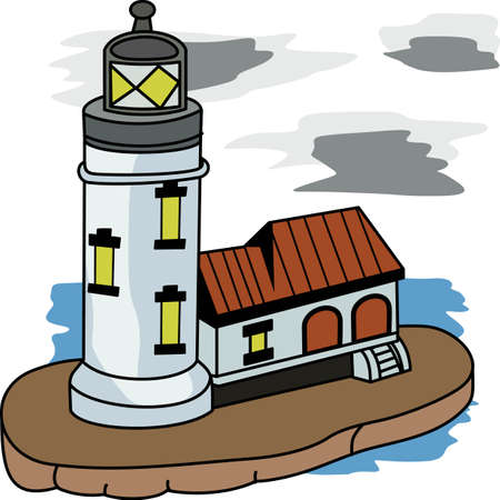 A lighthouse is a beacon of light in the dark for ships on the seas.  のイラスト素材