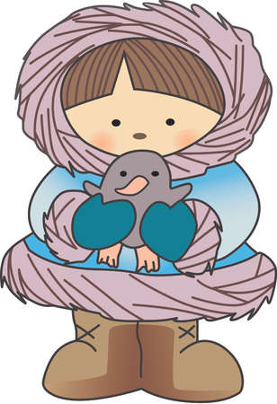 This Eskimo design is perfect for a wintertime design.のイラスト素材