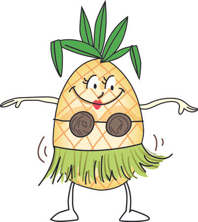 Come and visit the island of Hawaii!  Surfers and beach goers enjoy the tropical Hawaiian island as their travel destination.のイラスト素材