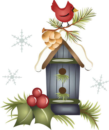 This beautiful Cardinal is the state bird for Virginia.  のイラスト素材