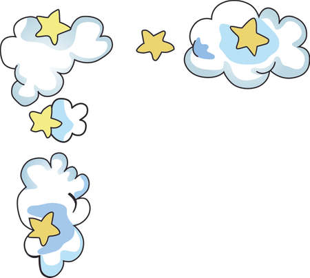 Send your little one to dreamland with this cute cloud and star border.  Perfect for the nursery!のイラスト素材