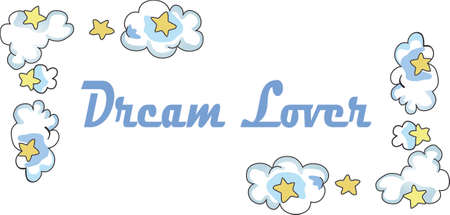 Send your little one to dreamland with this cute cloud and star border.  Perfect for the nursery!のイラスト素材