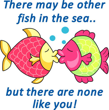 Fish go swimming by.  Send your little one to dreamland with these cute fish.  Perfect for the nursery!のイラスト素材